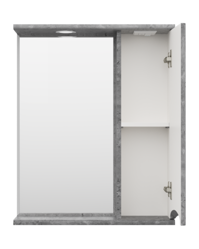 Атлантик - 60 Зеркало с 1 шкаф. серый камень правый