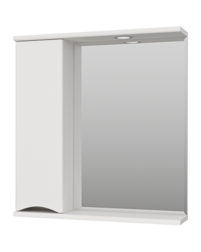 Атлантик - 70 Зеркало с 1 шкаф. белый левый