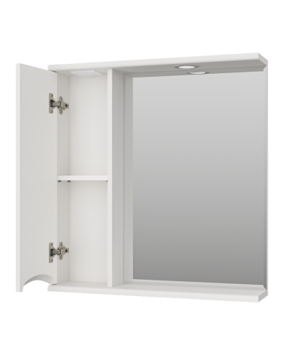 Атлантик - 70 Зеркало с 1 шкаф. белый левый