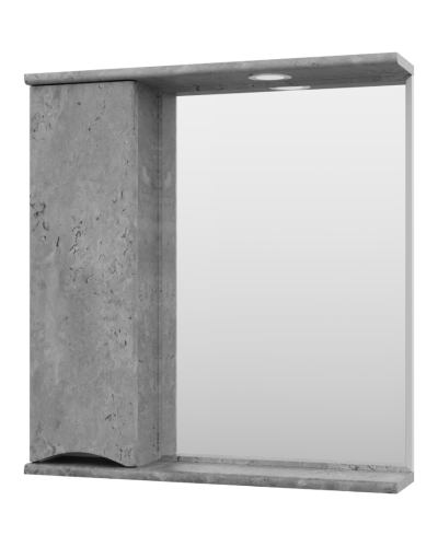 Атлантик - 70 Зеркало с 1 шкаф. серый камень левый