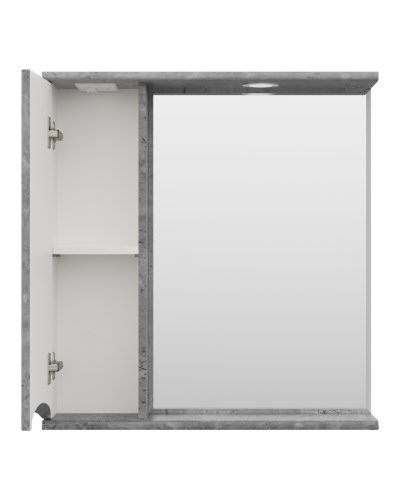 Атлантик - 70 Зеркало с 1 шкаф. серый камень левый