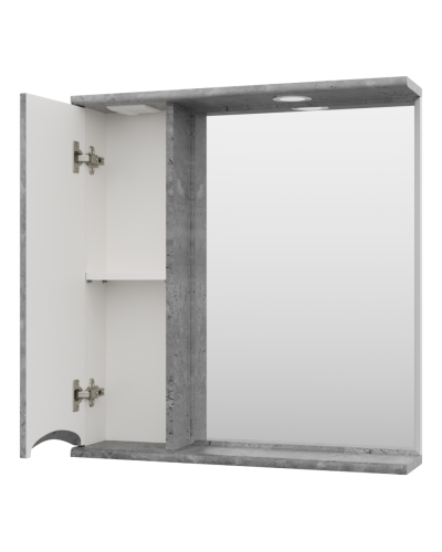 Атлантик - 70 Зеркало с 1 шкаф. серый камень левый