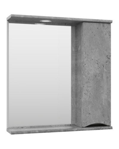 Атлантик - 70 Зеркало с 1 шкаф. серый камень правый