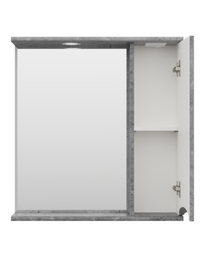 Атлантик - 70 Зеркало с 1 шкаф. серый камень правый