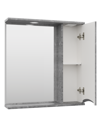 Атлантик - 70 Зеркало с 1 шкаф. серый камень правый