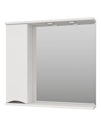 Атлантик - 80 Зеркало с 1 шкаф. белый левый