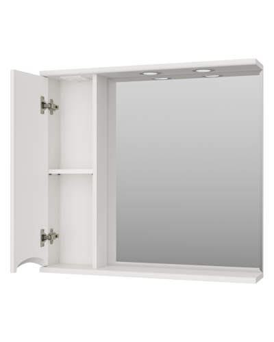 Атлантик - 80 Зеркало с 1 шкаф. белый левый