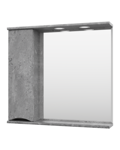 Атлантик - 80 Зеркало с 1 шкаф. серый камень левый