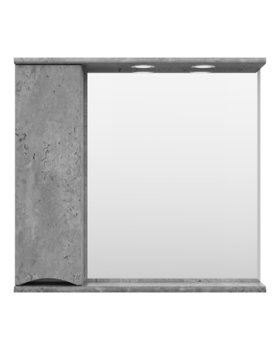 Атлантик - 80 Зеркало с 1 шкаф. серый камень левый