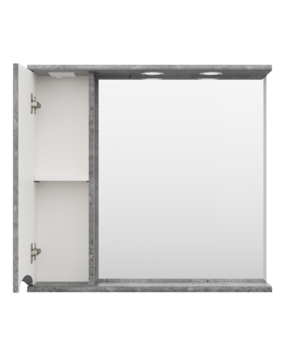 Атлантик - 80 Зеркало с 1 шкаф. серый камень левый