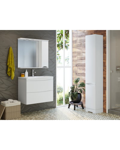 Атлантик - 80 Зеркало с 1 шкаф. белый правый