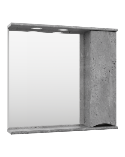 Атлантик - 80 Зеркало с 1 шкаф. серый камень правый