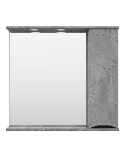 Атлантик - 80 Зеркало с 1 шкаф. серый камень правый