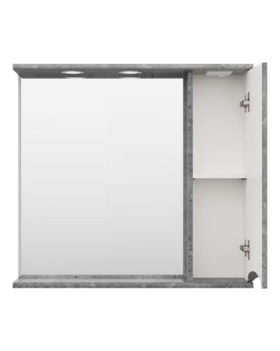 Атлантик - 80 Зеркало с 1 шкаф. серый камень правый