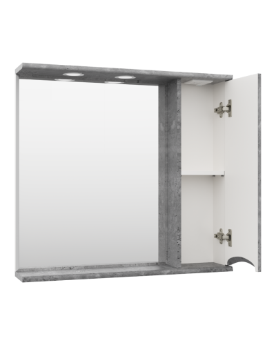 Атлантик - 80 Зеркало с 1 шкаф. серый камень правый