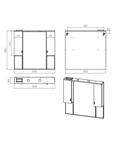 Дива -105 Зеркало-шкаф со светом