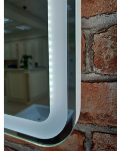 3 Неон - Зеркало LED  500х800 сенсор на корпусе (с круглыми углами)