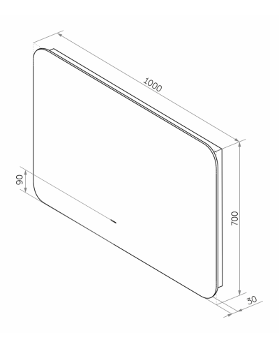 АДХИЛ -1000х700 Зеркало Led, ореол с бесконт.сенс., холод.подсветка с подогревом (Бурже ЗЛП398)