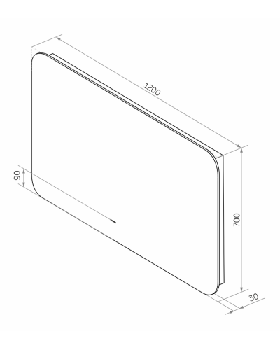 АДХИЛ -1200х700 Зеркало Led, ореол с бесконт.сенс., холод.подсветка с подогревом (Бурже ЗЛП530)