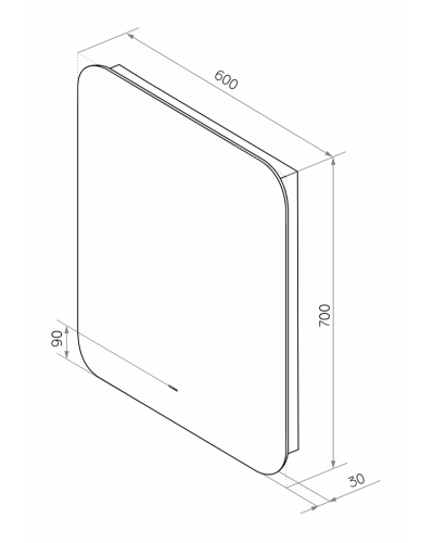АДХИЛ - 600х700 Зеркало Led, ореол с бесконт.сенс., холод.подсветка с подогревом (Бурже ЗЛП531)