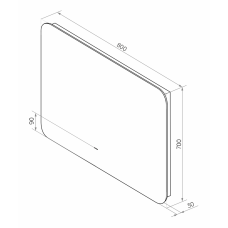 АДХИЛ - 800х700 Зеркало Led, ореол с бесконт.сенс., холод.подсветка с подогревом (БуржеЗЛП2457)