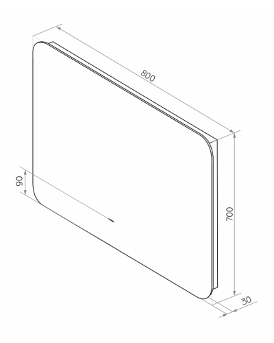 АДХИЛ - 800х700 Зеркало Led, ореол с бесконт.сенс., холод.подсветка с подогревом (БуржеЗЛП2457)