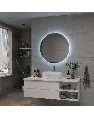 АЛАМАК - D800 Зеркало Led, ореол с бесконт.сенс., холод.подсветка с подогревом (Ажур ЗЛП105)