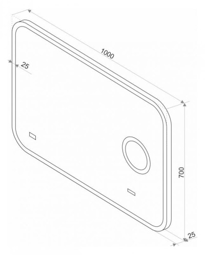 СТАЙЛ "B 135" Зеркало 1000*700 с увеличительным зеркалом, часами