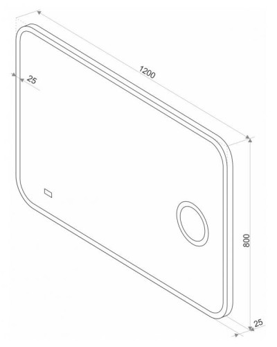 СТАЙЛ "B 135" Зеркало 1200*800 с увеличительным зеркалом, часами