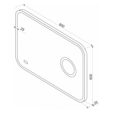 СТАЙЛ "B 135" Зеркало 800*600 с увеличительным зеркалом, часами