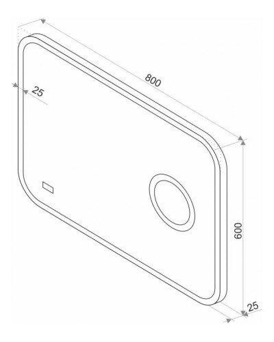 СТАЙЛ "B 135" Зеркало 800*600 с увеличительным зеркалом, часами