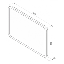 СТАЙЛ D13 зеркало 1000*700 с часами