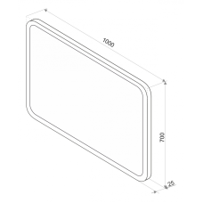 СТАЙЛ D13 зеркало 1000*700 с часами