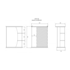 Луна - 55 Зеркало - шкаф лев. (свет)