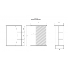 Луна - 55 Зеркало - шкаф прав. (свет)