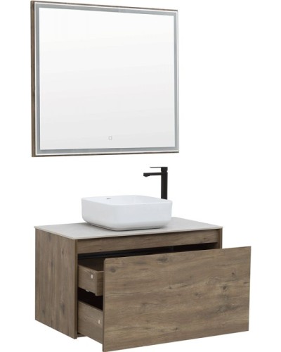 Зеркало Aquanet Nova Lite 90 249516 с подсветкой Дуб рустикальный