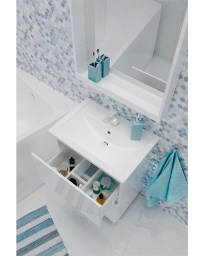 Зеркало 1MarKa Aris 60 У83226 с подсветкой Белое глянцевое