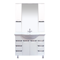 Орхидея -105 Зеркало - шкаф (свет) белая эмаль