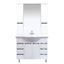 Орхидея -105 Зеркало - шкаф (свет) белая эмаль