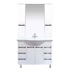 Орхидея -105 Зеркало - шкаф (свет) белая эмаль