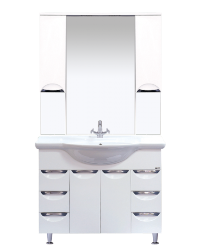 Орхидея -105 Зеркало - шкаф (свет) белая эмаль