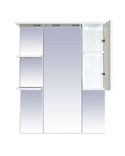 Орхидея - 75 Зеркало - шкаф прав. (свет) белая эмаль