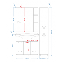 Орхидея - 85 Зеркало - шкаф лев. (свет) белая эмаль
