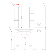 Орхидея - 85 Зеркало - шкаф прав. (свет) белая эмаль