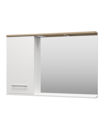 Респект -120 Зеркало левое (белая ПВХ/Дуб Тиссано)