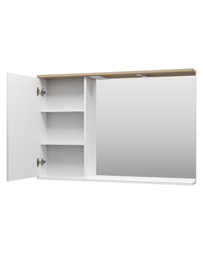 Респект -120 Зеркало левое (белая ПВХ/Дуб Тиссано)