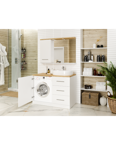 Респект -120 Зеркало левое (белая ПВХ/Дуб Тиссано)