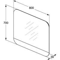 Зеркало со светодиодной подсветкой 80х70 см Ideal Standard Tonic II R4346KP