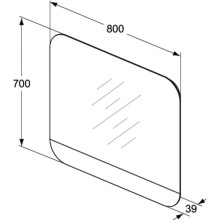 Зеркало со светодиодной подсветкой 80х70 см Ideal Standard Tonic II R4346KP