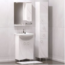 Зеркало со шкафом Corozo Ультра Флора 55 SD-00000301 с подсветкой Белое